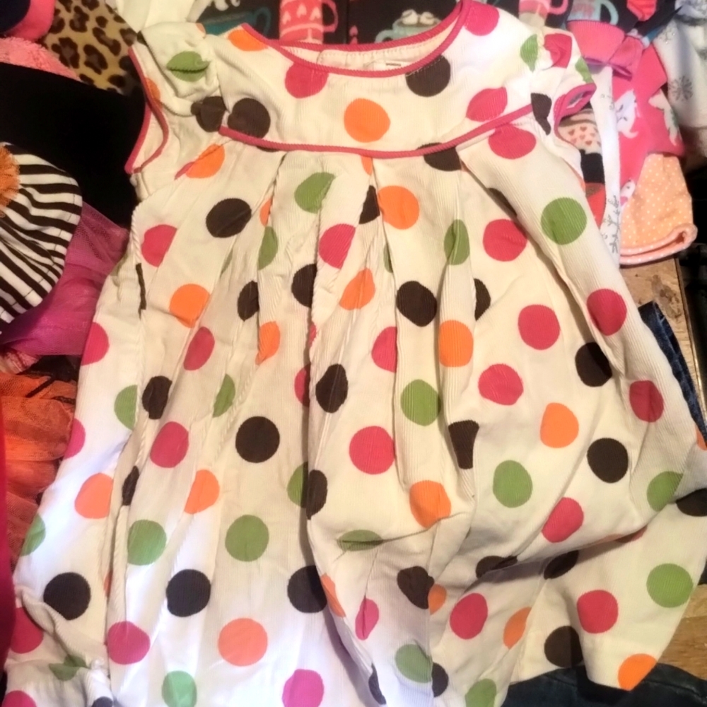 Polka dotted girls dress